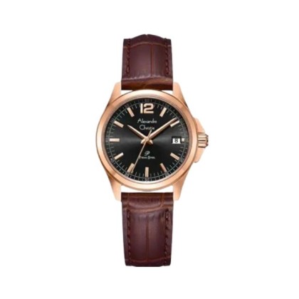 Alexandre Christie ALCW1031LDLRGBABO Analog Brown Leather Strap Women Watch